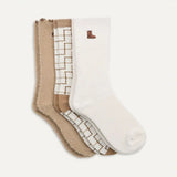 UGG Classic Crew 3 Pack Sock In Boot/Plaid/Sand