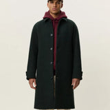 Les Deux Solid Wool Coat In Rosin Green