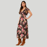 Free People Forsythia Maxi Dress In Deep Fudge