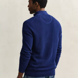 GANT Men's Half Zip Crew Neck Jumper In Crisp Blue