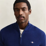 GANT Men's Half Zip Crew Neck Jumper In Crisp Blue