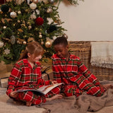 Cyberjammies Kids Red Unisex Brushed Check Pyjama Set In Red