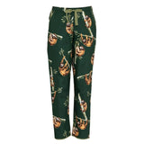 Cyberjammies Ember Sloth Print Pyjama Bottoms In Dark Green