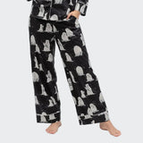 Cyberjammies Polar Bear Print Wide-Leg Pyjama Bottoms In Black
