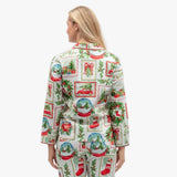 Cyberjammies Christmas Postcard Print Pyjama Top In Red