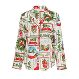 Cyberjammies Christmas Postcard Print Pyjama Top In Red