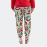 Cyberjammies Christmas Postcard Print Pyjama Bottoms In Red