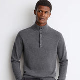 Reiss Prince Cashmere Funnel-Neck Jumper In Mid Grey Melange