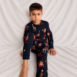Chelsea Peers Kids Christmas Giraffe Print Long Pyjama Set