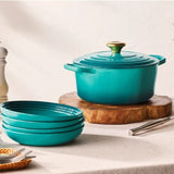 Le Creuset Cast Iron Round Casserole In Bleu Riviera - 4.2L