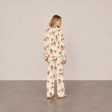 Chelsea Peers Organic Cotton Ice Skating Leopards Print Long Pyjama Set
