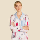 Chelsea Peers Organic Cotton Dog Walking Print Long Pyjama Set