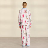Chelsea Peers Organic Cotton Dog Walking Print Long Pyjama Set
