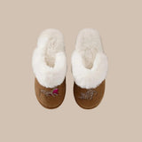 Chelsea Peers Corduroy Embroidered Leopard After Party Mule Slippers In Brown