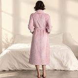 Chelsea Peers Fleece Long Dressing Gown In Pink