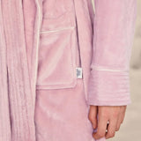 Chelsea Peers Fleece Long Dressing Gown In Pink