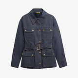 Barbour International International Belted Denim Jacket In Dark Blue Wash