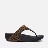 FitFlop LULU Leopard Suede Toe-Post Sandals In Leopard Print