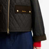 Barbour Tartan Reimagined Icons Tartan Quilted Spey Waxed Jacket In Olive Classic