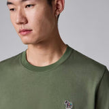 Paul Smith Organic Cotton Zebra Logo T-Shirt In Khaki