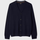 Paul Smith Merino Wool Cardigan In Navy