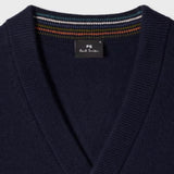 Paul Smith Merino Wool Cardigan In Navy