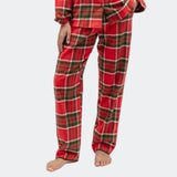 Cyberjammies Merry & Bright Brushed Check Pyjama Bottoms In Red