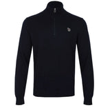 Paul Smith Zip Neck Bad Knitwear Zebra In Navy