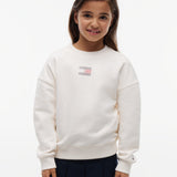 Tommy Hilfiger Rhinestone Crew Neck In Ancient White