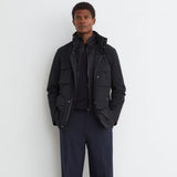 Reiss Glick Four-Pocket Hooded Jacket With Removable Gilet In Navy