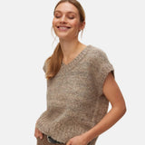 Vero Moda VMYLKA V-Neck Vest In Silk Mink