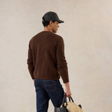 Percival White Glove Boxy Crew Neck Jumper Mohair In Espresso