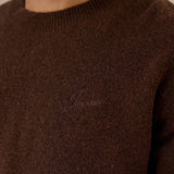 Percival White Glove Boxy Crew Neck Jumper Mohair In Espresso