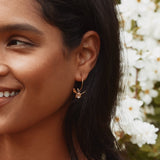 Alex Monroe Flying Bee with Pearl Hoop Earrings In Silver