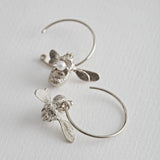 Alex Monroe Flying Bee with Pearl Hoop Earrings In Silver