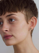 Alex Monroe Flying Swallow Stud Earrings In Silver