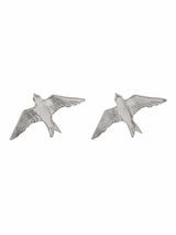 Alex Monroe Flying Swallow Stud Earrings In Silver
