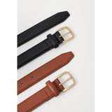 Pieces PCOline 2-Pack Jeans Belt In Black/Cognac