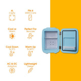 Abode Mini Fridge In Blue, 4L