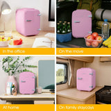 Abode Mini Fridge In Pink, 4L