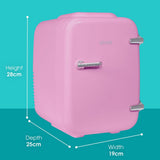 Abode Mini Fridge In Pink, 4L