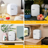 Abode Mini Fridge In White, 4L