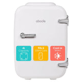 Abode Mini Fridge In White, 4L