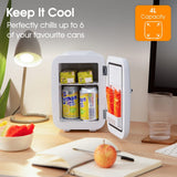 Abode Mini Fridge In White, 4L