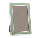 Addison Ross Green Enamel & Silver Frame In Pale Sage, 5x7