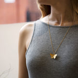Alex Monroe Duke of Burgundy Butterfly Necklace in Gold