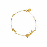 Alex Monroe Fox, Rabbit & Mouse Chase Bracelet in Gold