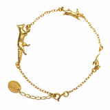 Alex Monroe Fox, Rabbit & Mouse Chase Bracelet in Gold