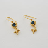 Alex Monroe Guiding Star Blue Topaz Hook Earrings in Gold