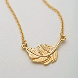 Alex Monroe Little Feather Inline Necklace in Gold